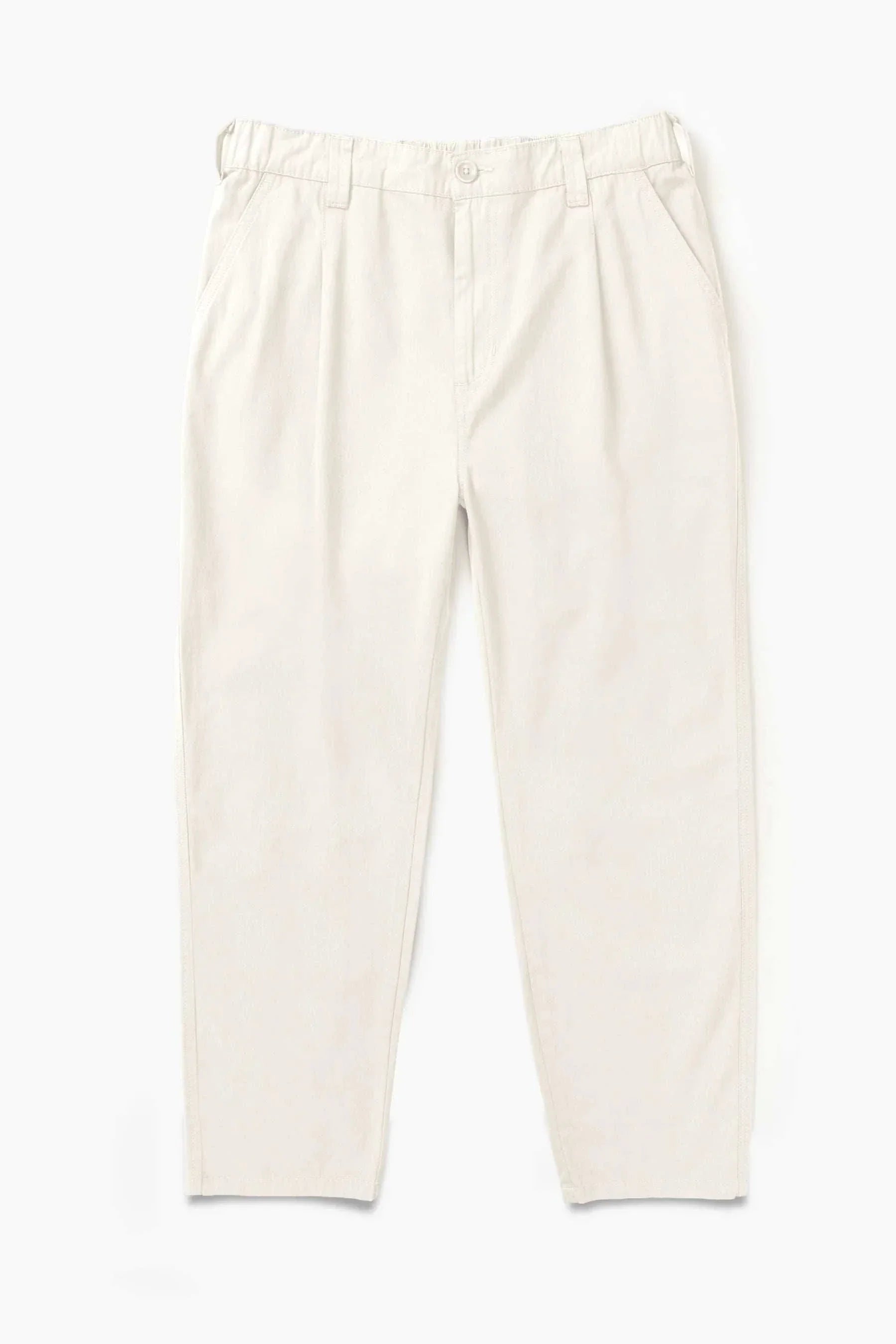 Service Works Twill Waiter Pants in off white with straight leg and tapered ankle made from organic cotton twill
