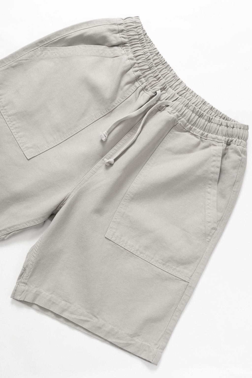 Service Works Classic Chef Shorts in stone color with elasticated waist and fatigue pockets