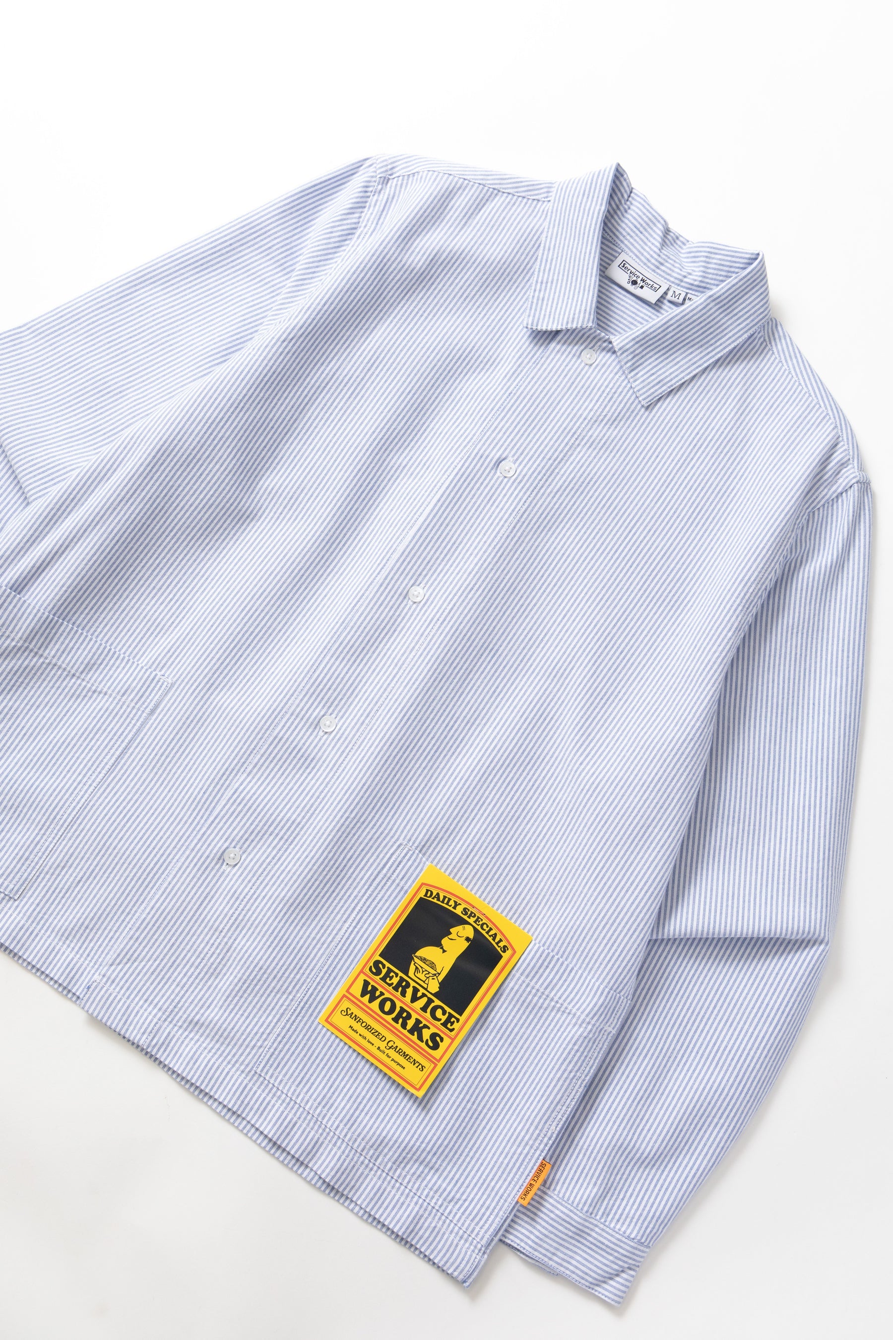 Service Works Waiter Shirt in Oxford Blue Stripe