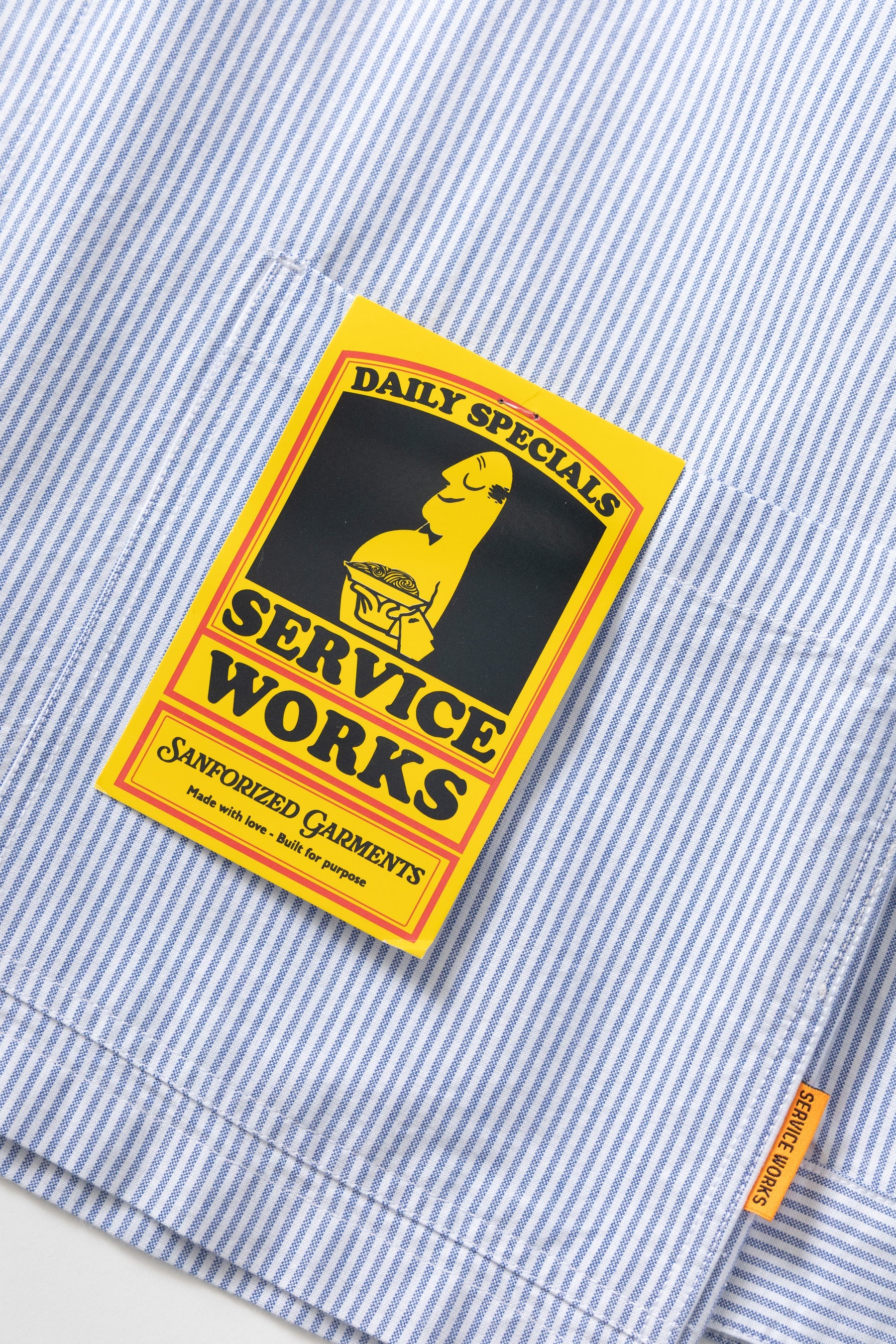 Service Works Waiter Shirt in Oxford Blue Stripe