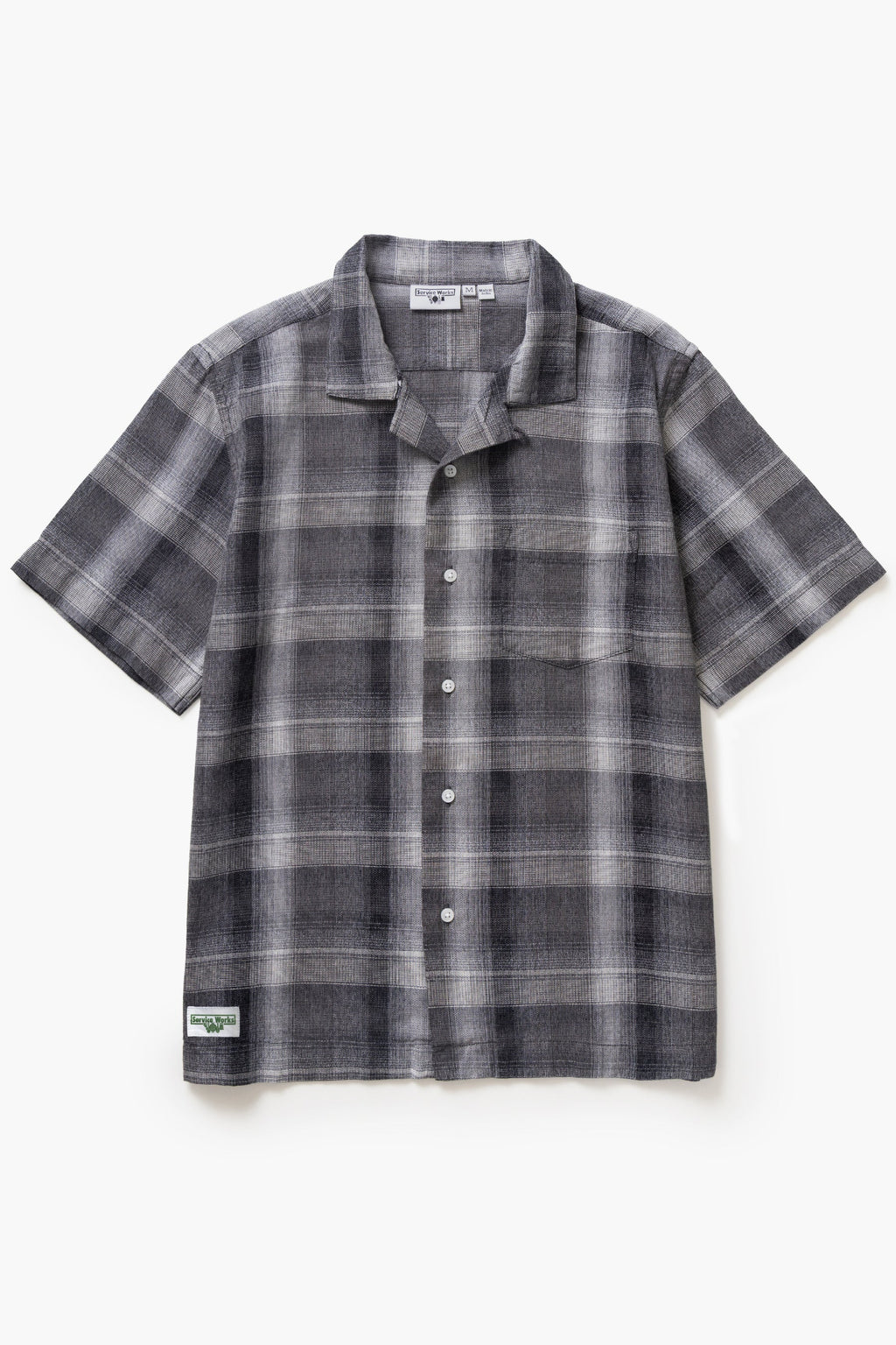 Service Works Plaid Resort Shirt in Black