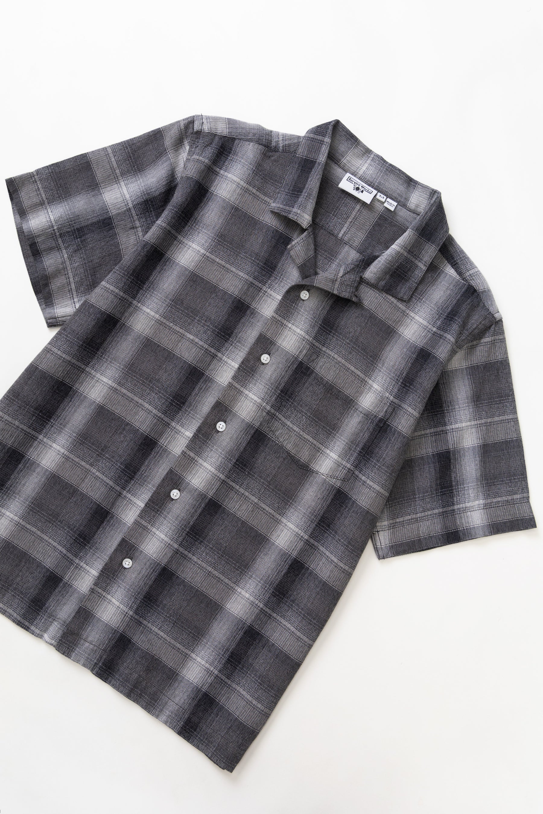 Service Works Plaid Resort Shirt in Black