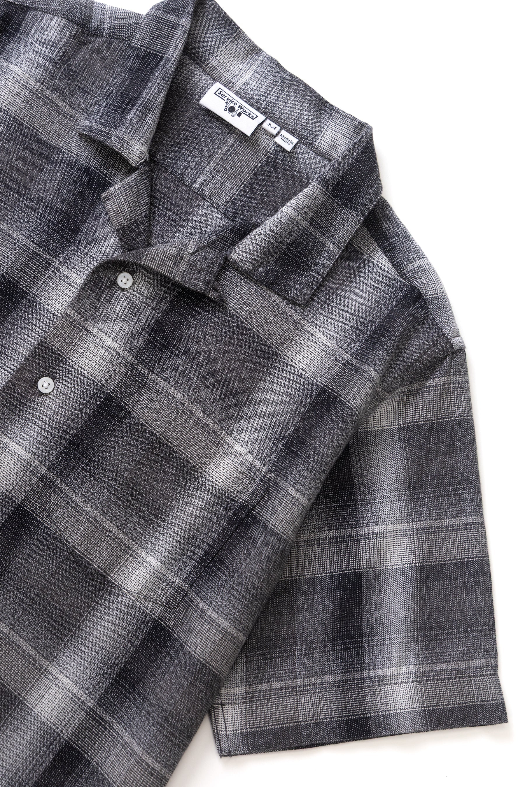 Service Works Plaid Resort Shirt in Black