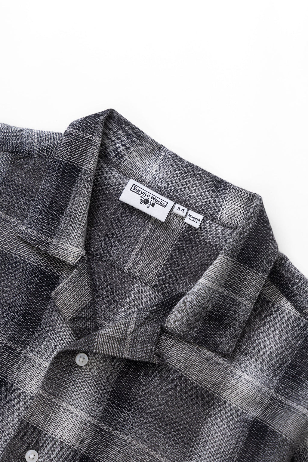 Service Works Plaid Resort Shirt in Black