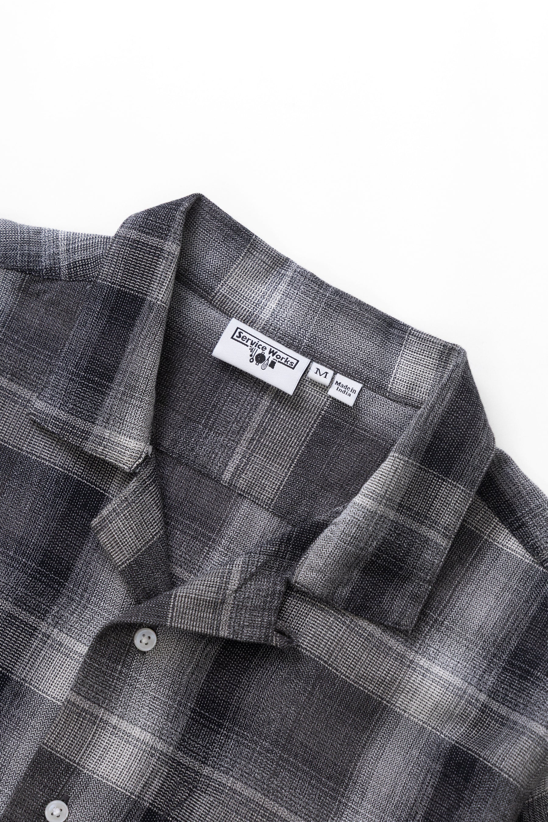 Service Works Plaid Resort Shirt in Black