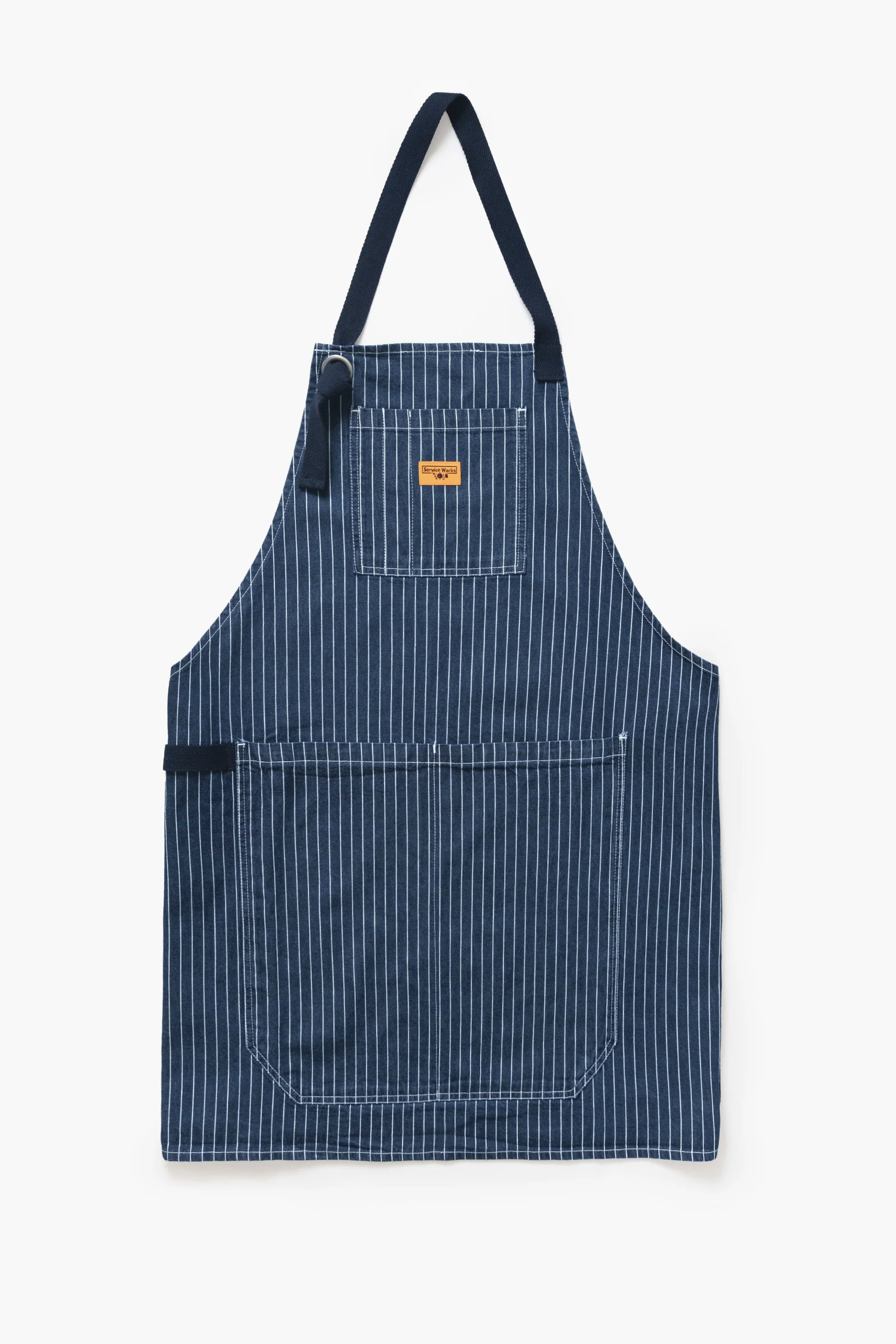Service Works Pinstripe Denim Apron in Indigo