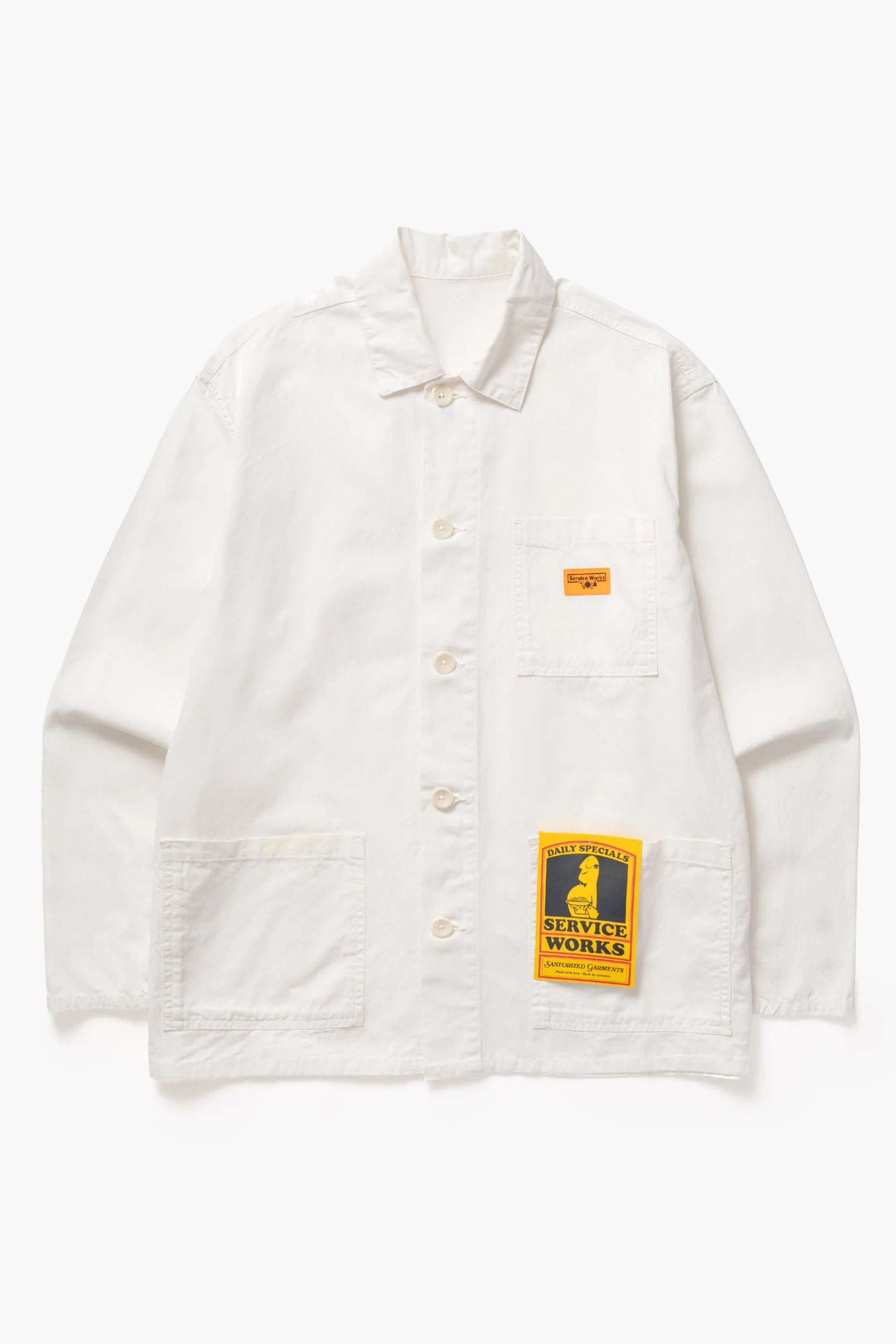 Service Works Twill Chore Shirt in Off White