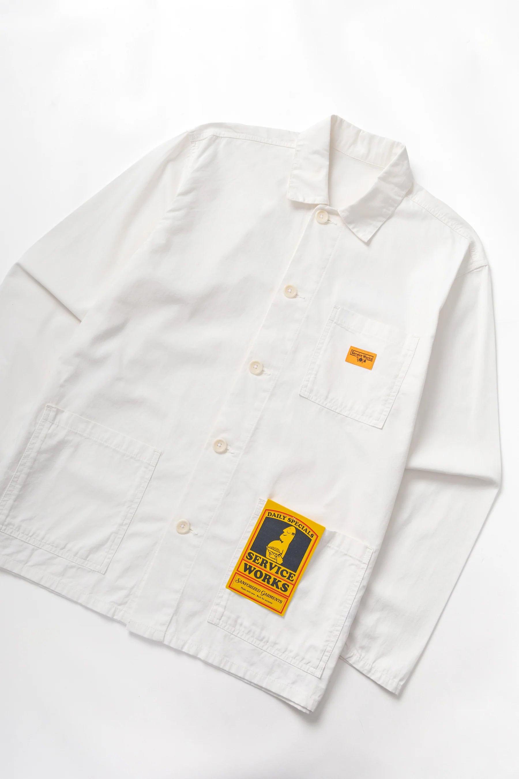 Service Works Twill Chore Shirt in Off White
