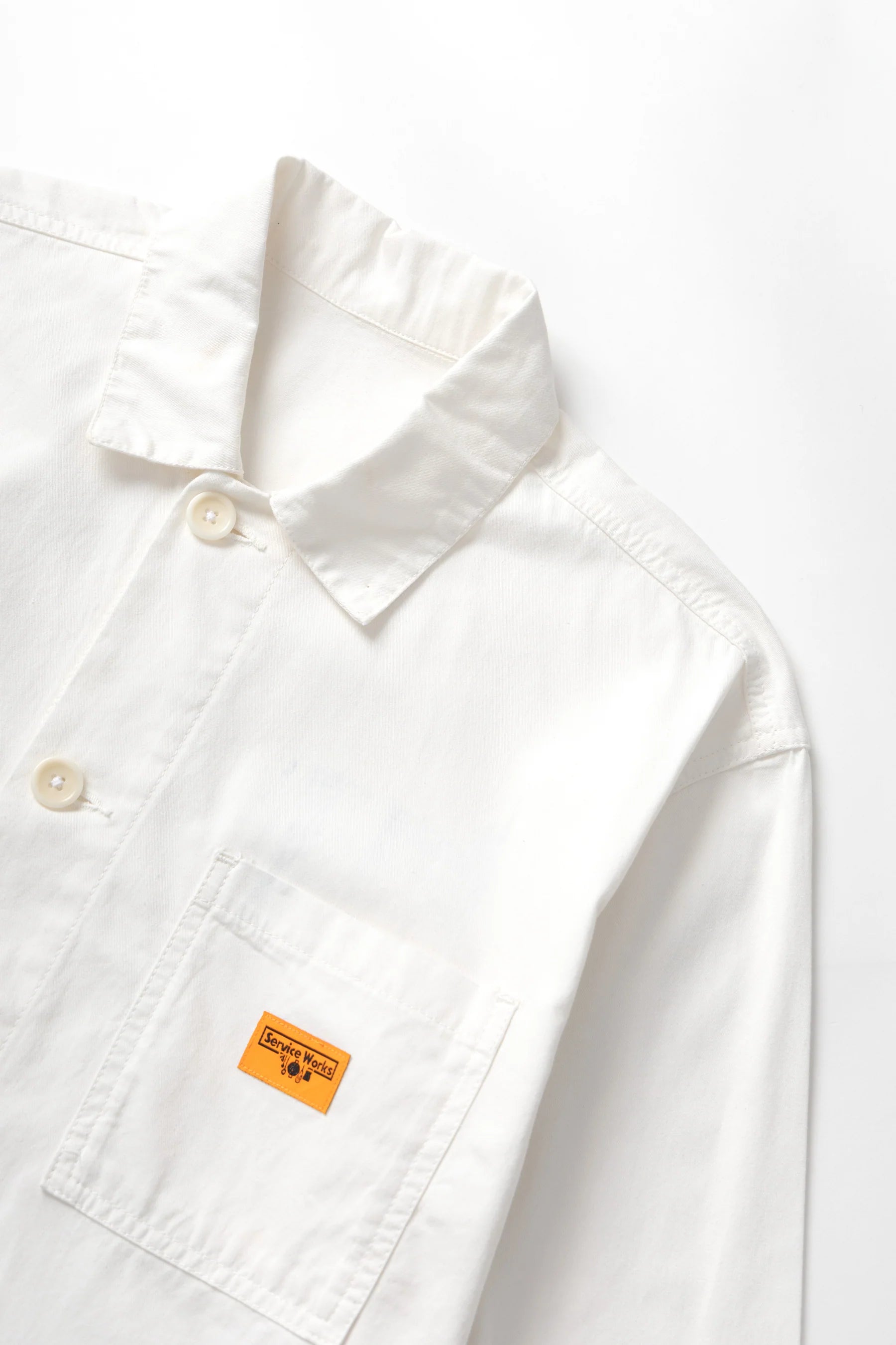 Service Works Twill Chore Shirt in Off White