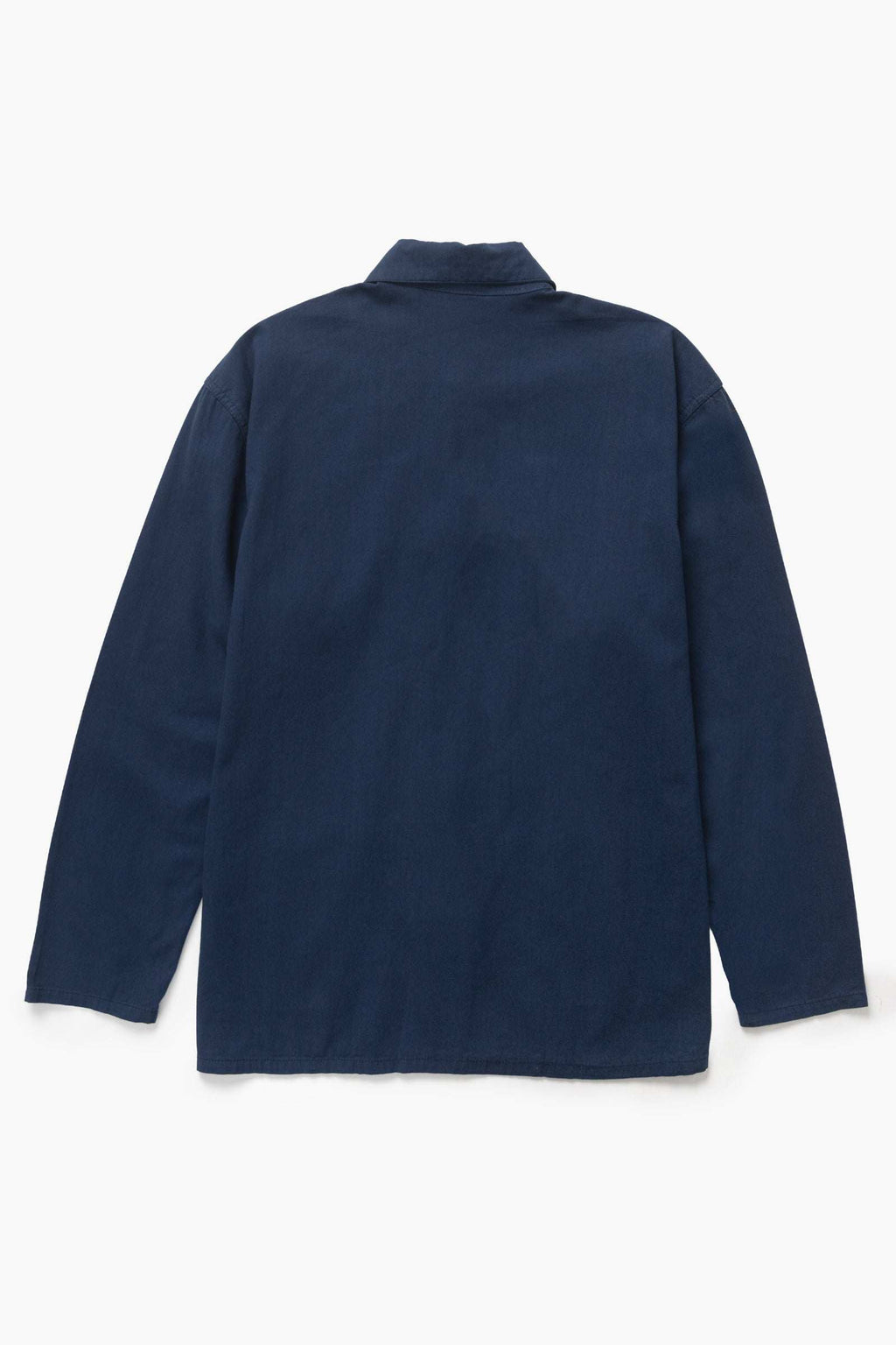 Service Works Canvas Chore Shirt in dark navy organic cotton canvas with patch pockets and button front closure