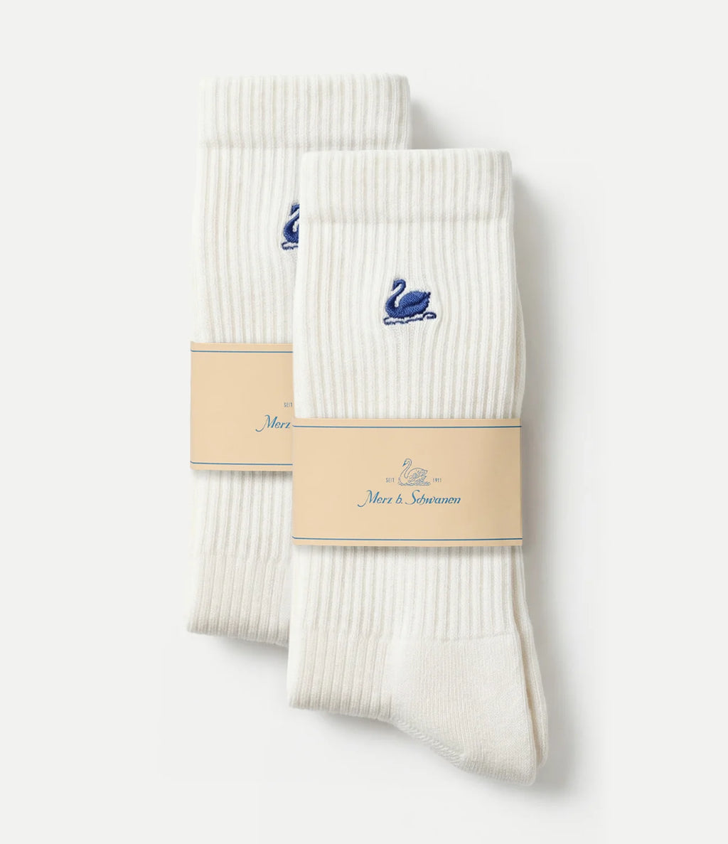 Merz b. Schwanen Classic Tennis Socks (2-pack) in White