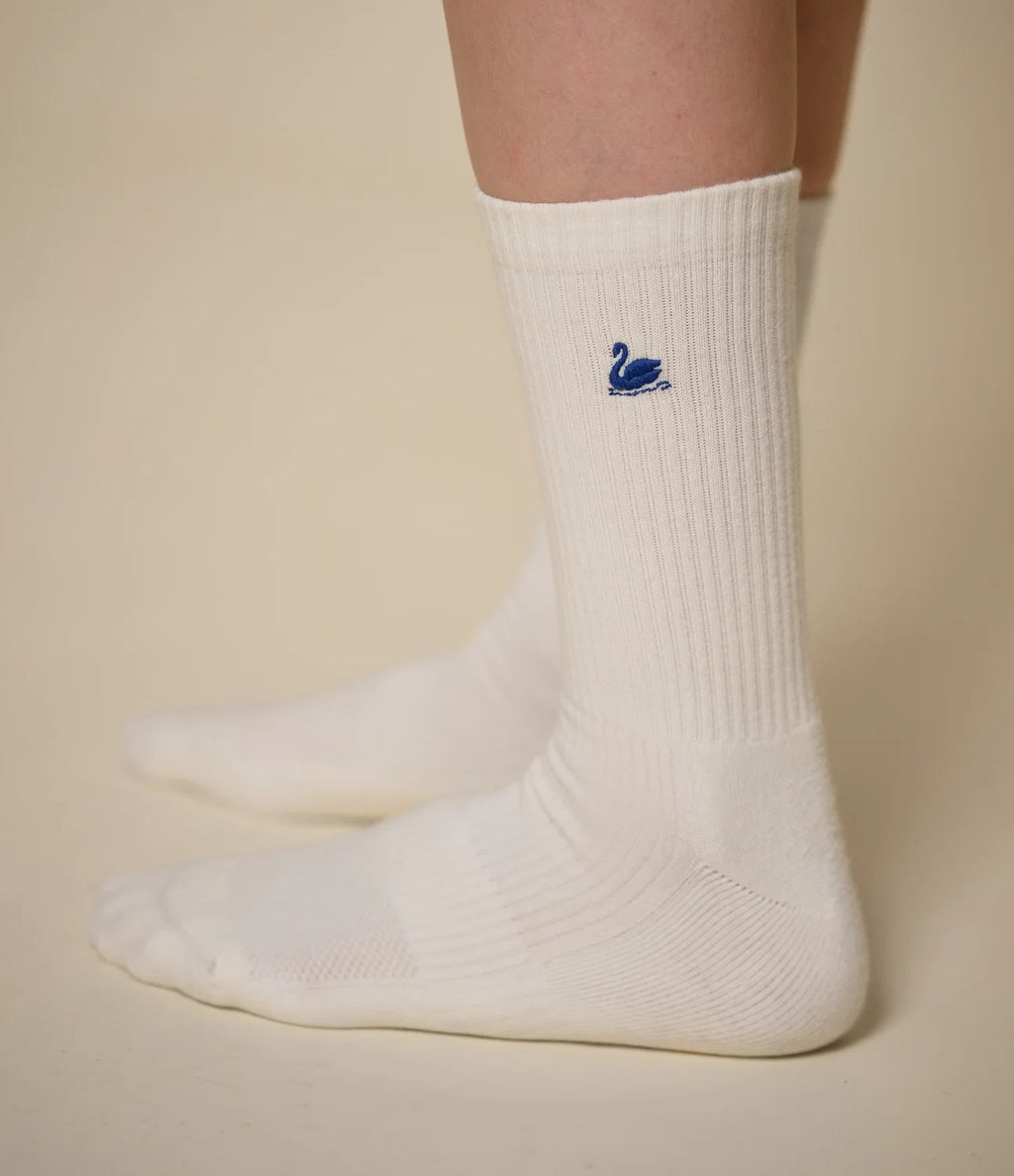 Merz b. Schwanen Classic Tennis Socks (2-pack) in White