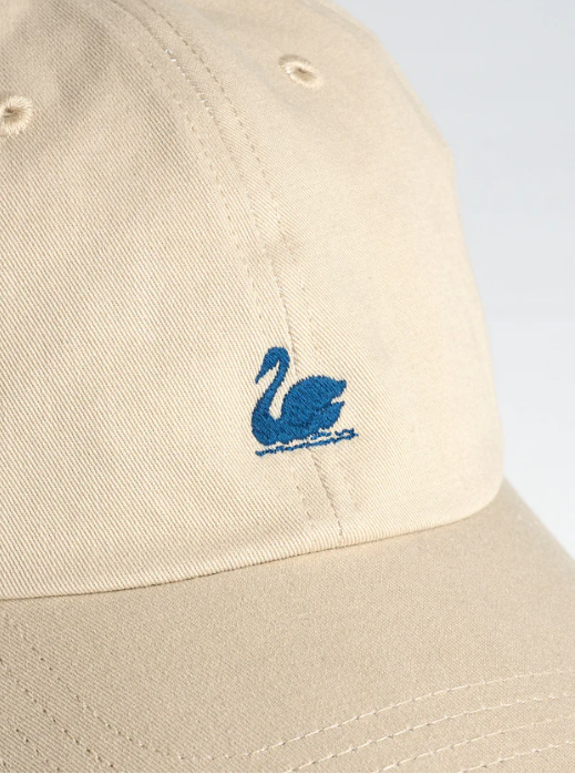 Merz b. Schwanen Swan Logo Cotton Twill Cap in Light Khaki