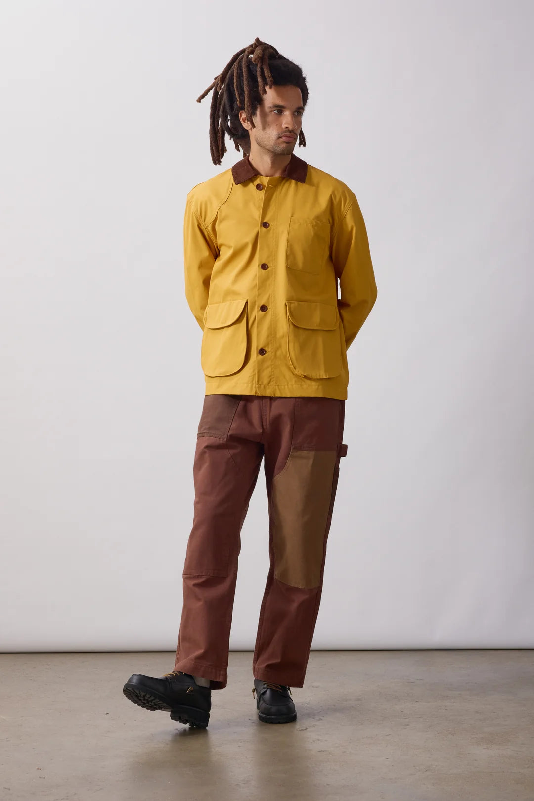 Service Works Waxed Barn Coat in Ochre
