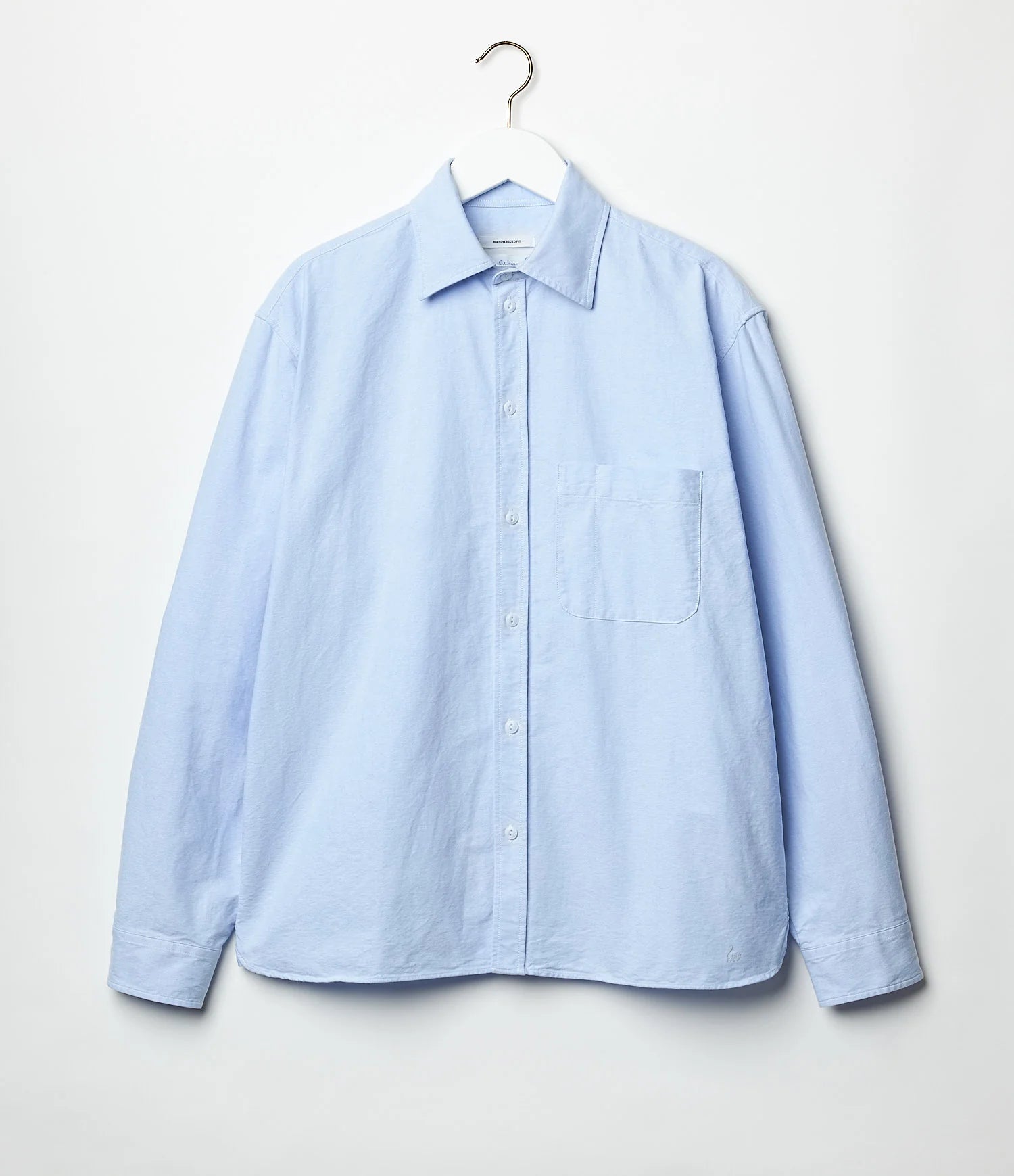 Merz b. Schwanen Modern Cut Cotton Oxford Shirt in Blue