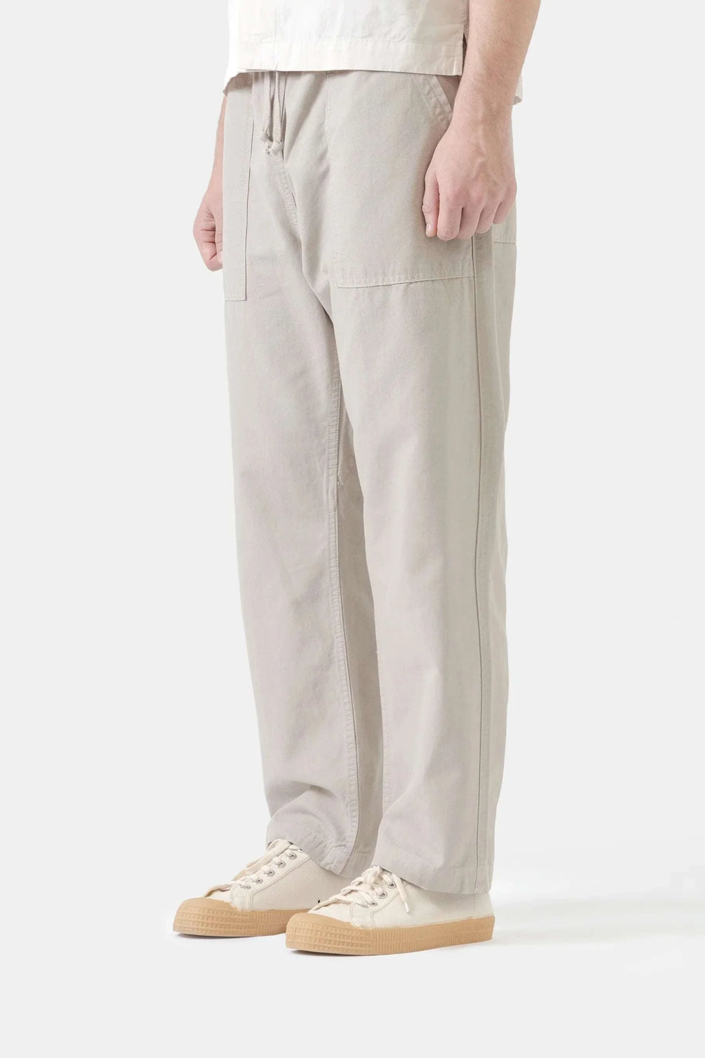 Service Works Classic Chef Pants in stone color with elastic waist and fatigue pockets