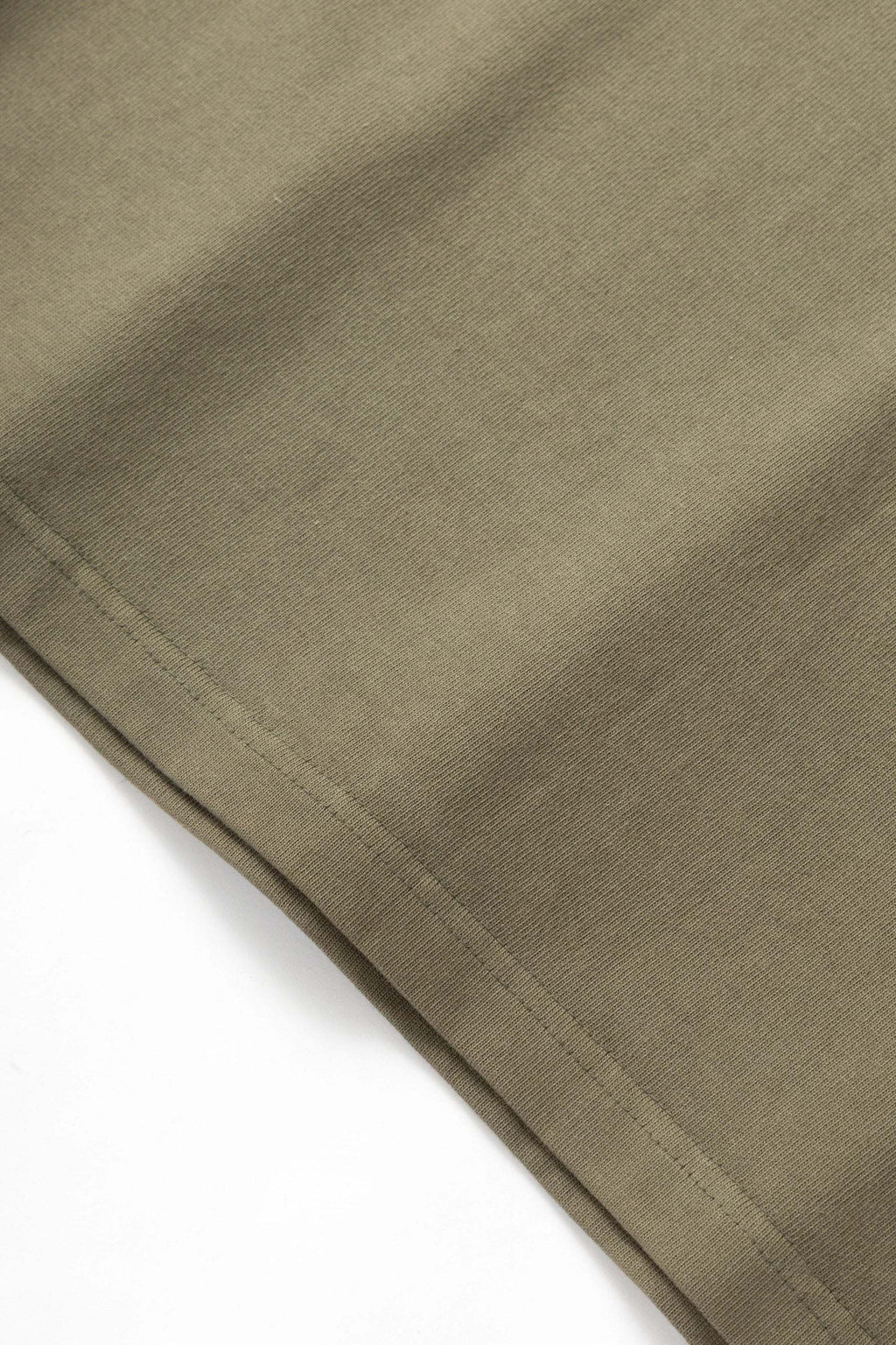 Power Goods Super Weight Tee olive organic cotton heavy-duty neckline