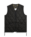 TAION Military Zip V-Neck Down Vest in Black