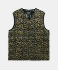 TAION V-Neck Button Down Vest in Leopard Print