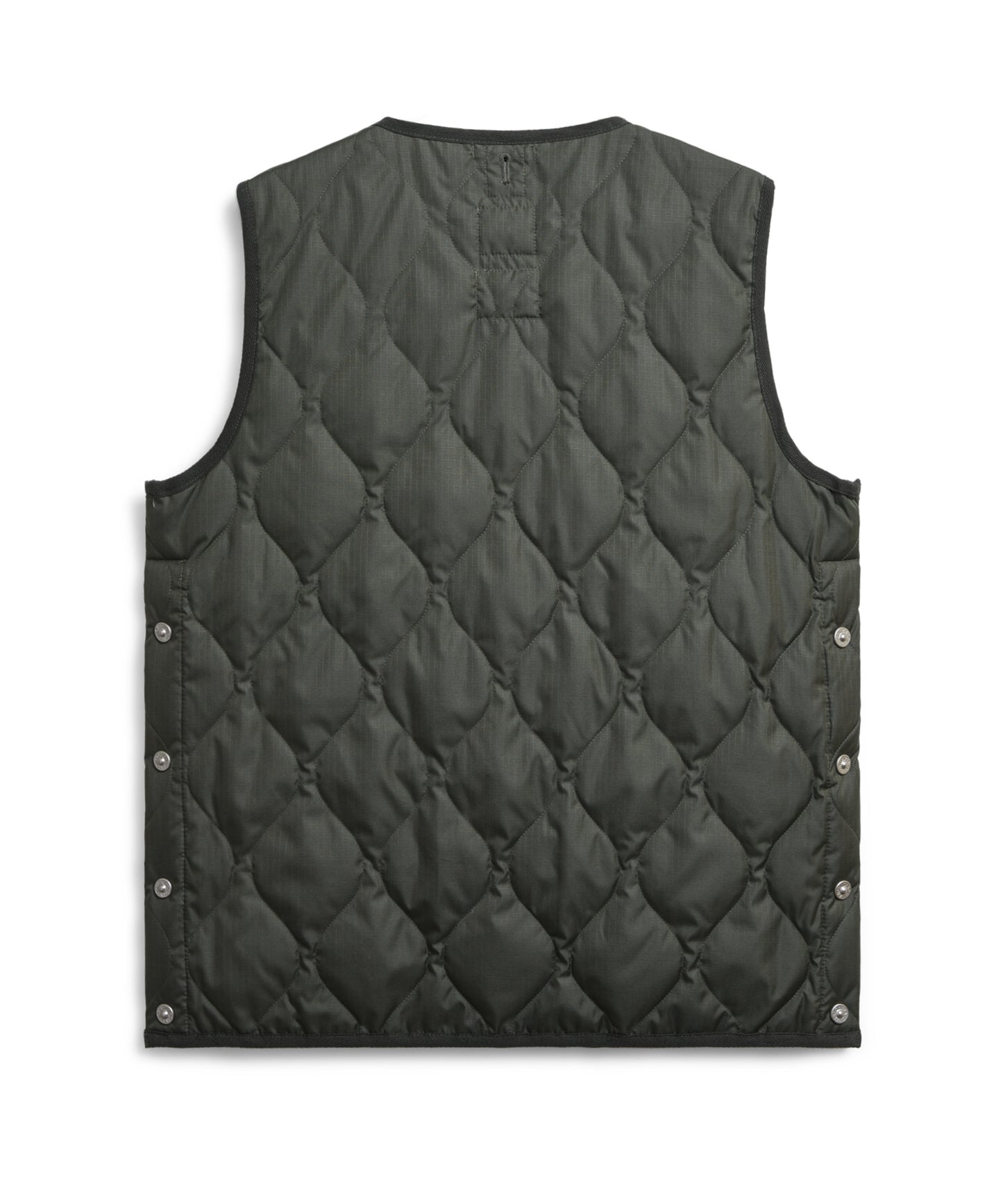 TAION Military Crew Neck Down Vest in Dark Olive