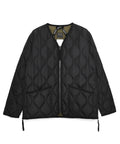 TAION Unisex Military Zip V-Neck Down Jacket in Black