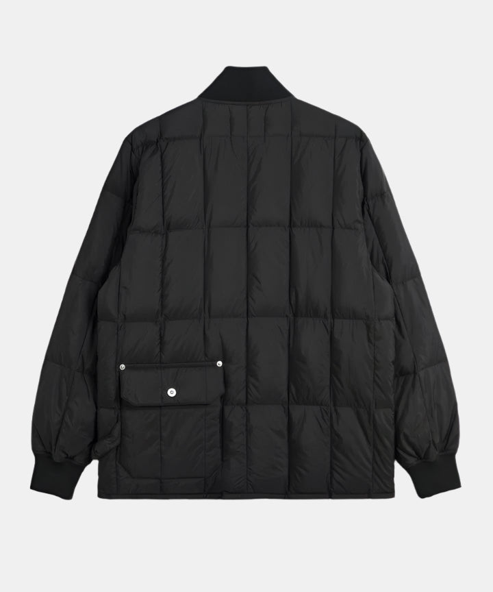 TAION Work W-Zip Rib Down Jacket in Black