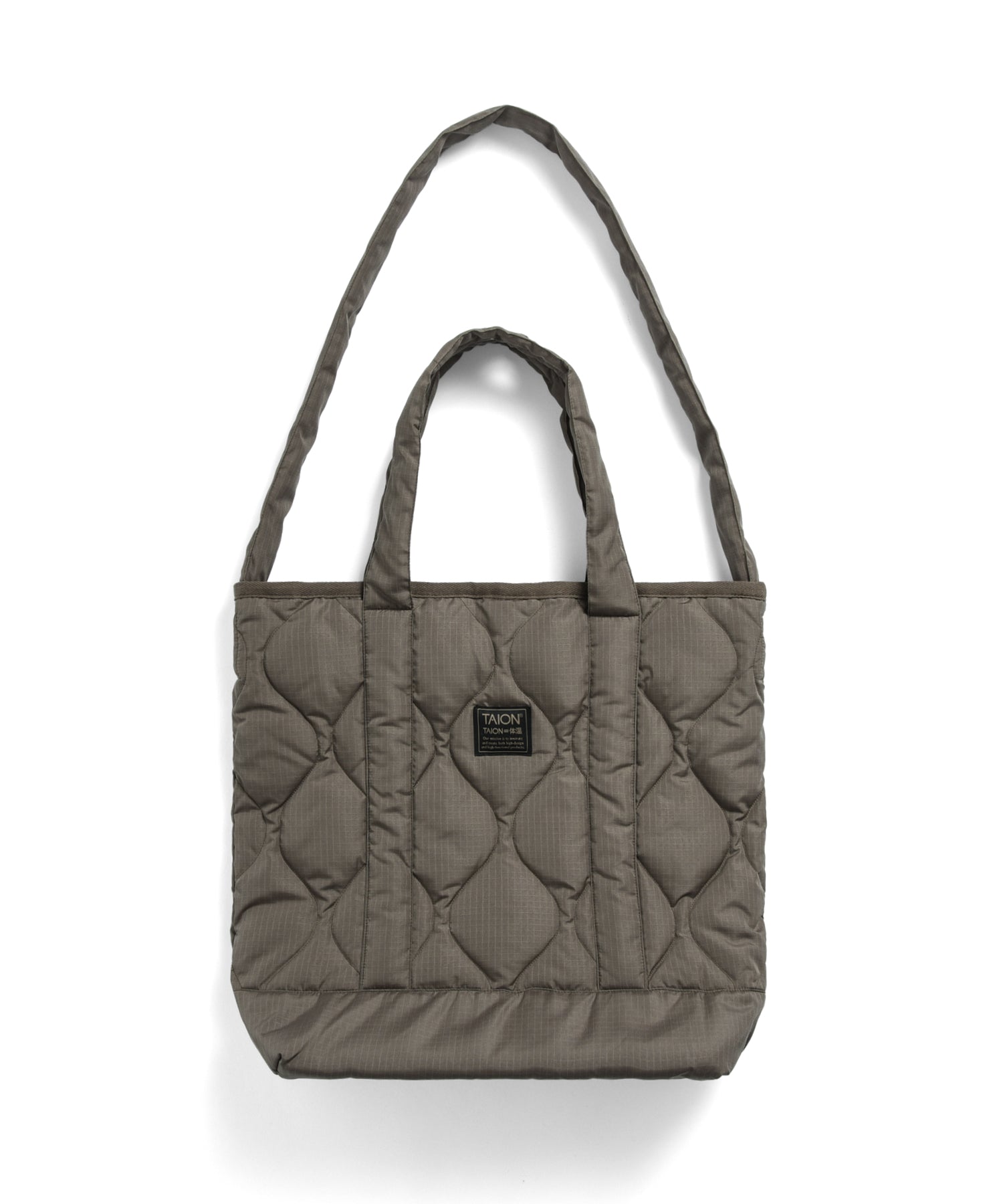 Taion Military Down Tote in Dark Khaki