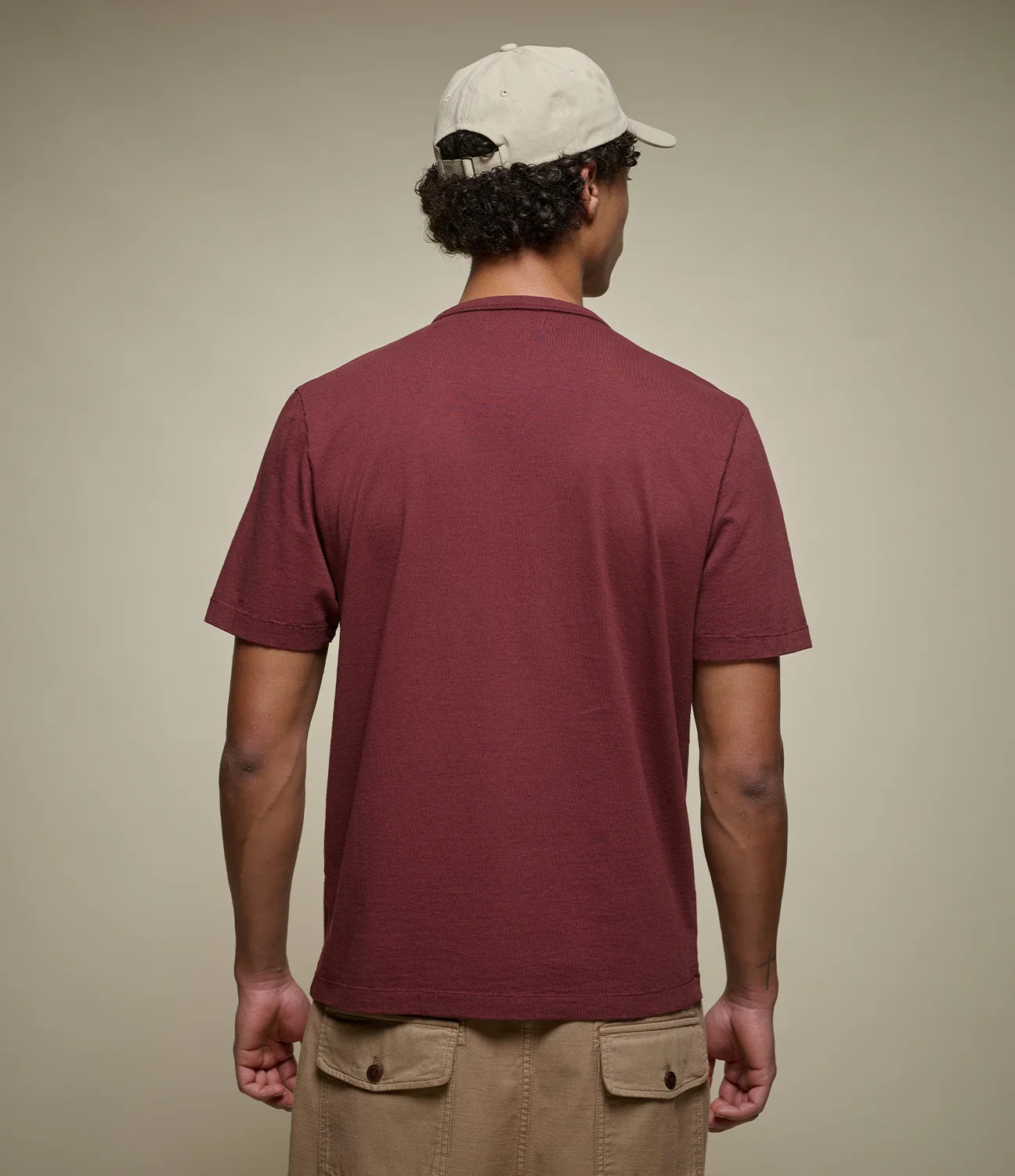 Merz b. Schwanen Classic Cotton Jersey T-Shirt TEE02 in Maroon