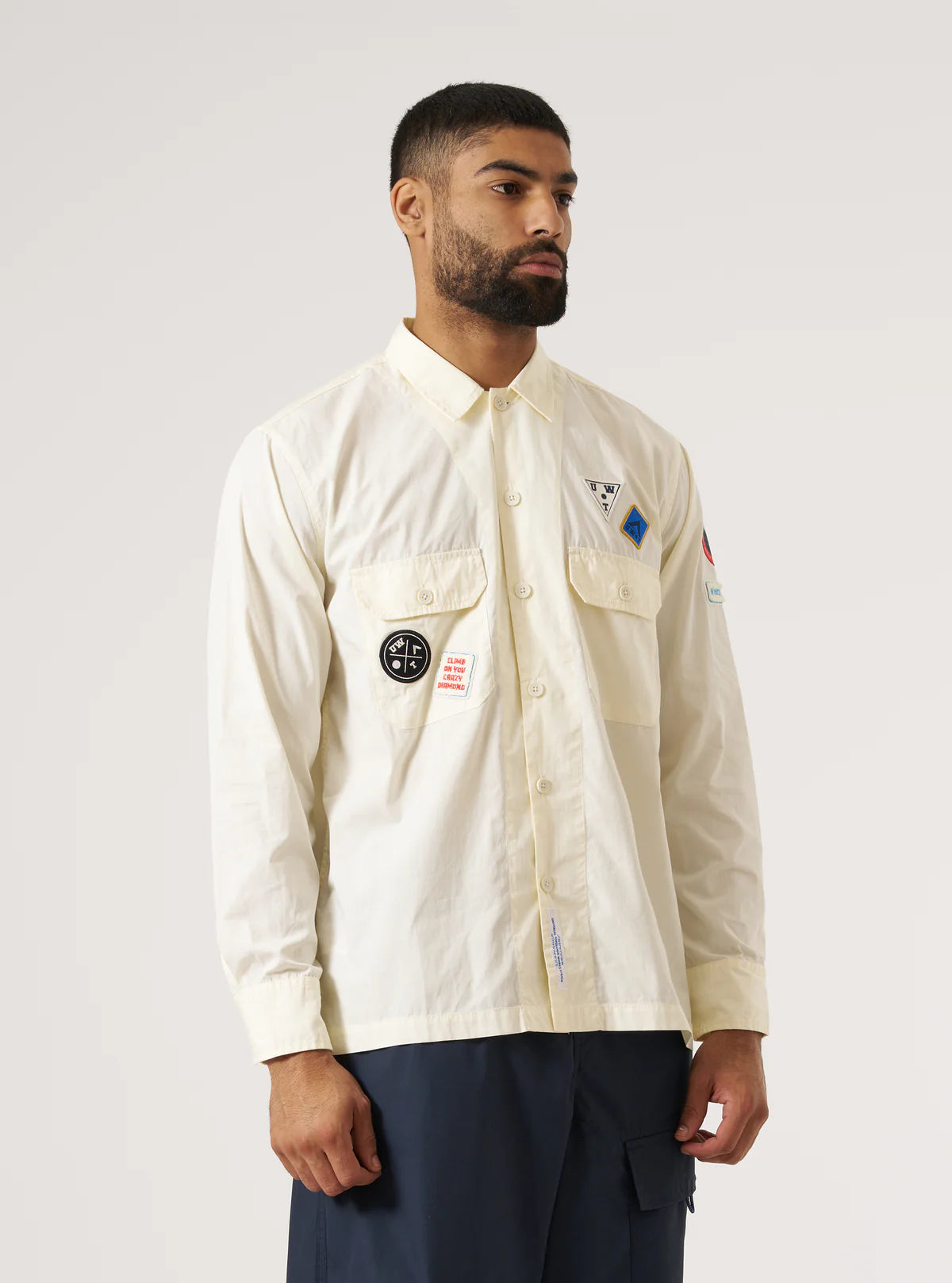 Universal Works x Topologie Broadcloth Utility Shirt in Ecru