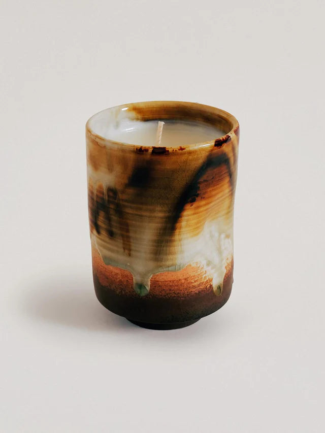 Provider Store Teak Cup Ceramic Candle - Large