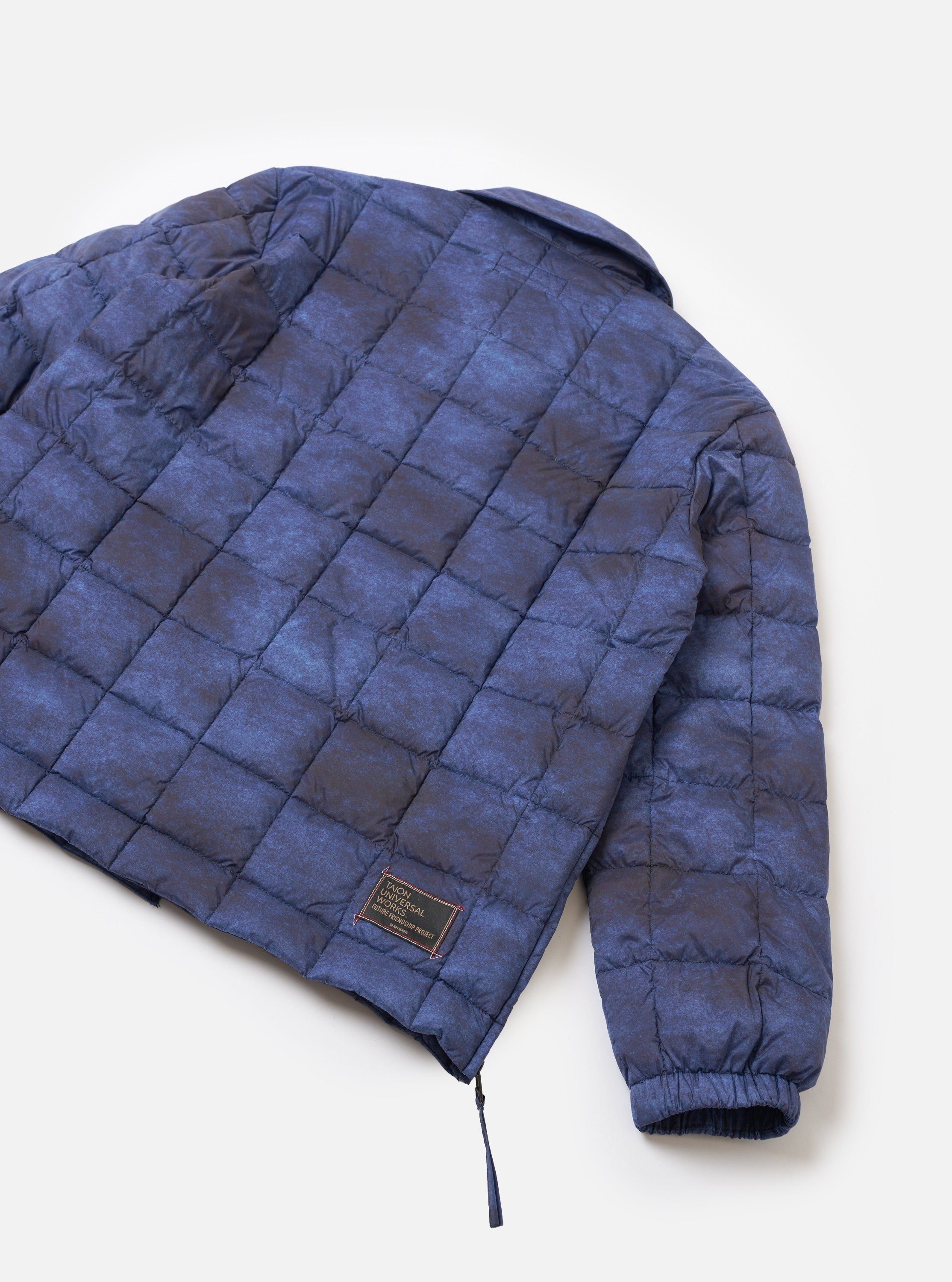 Universal Works Down Rams Jacket in Cloud Camo Nylon Soft Shell