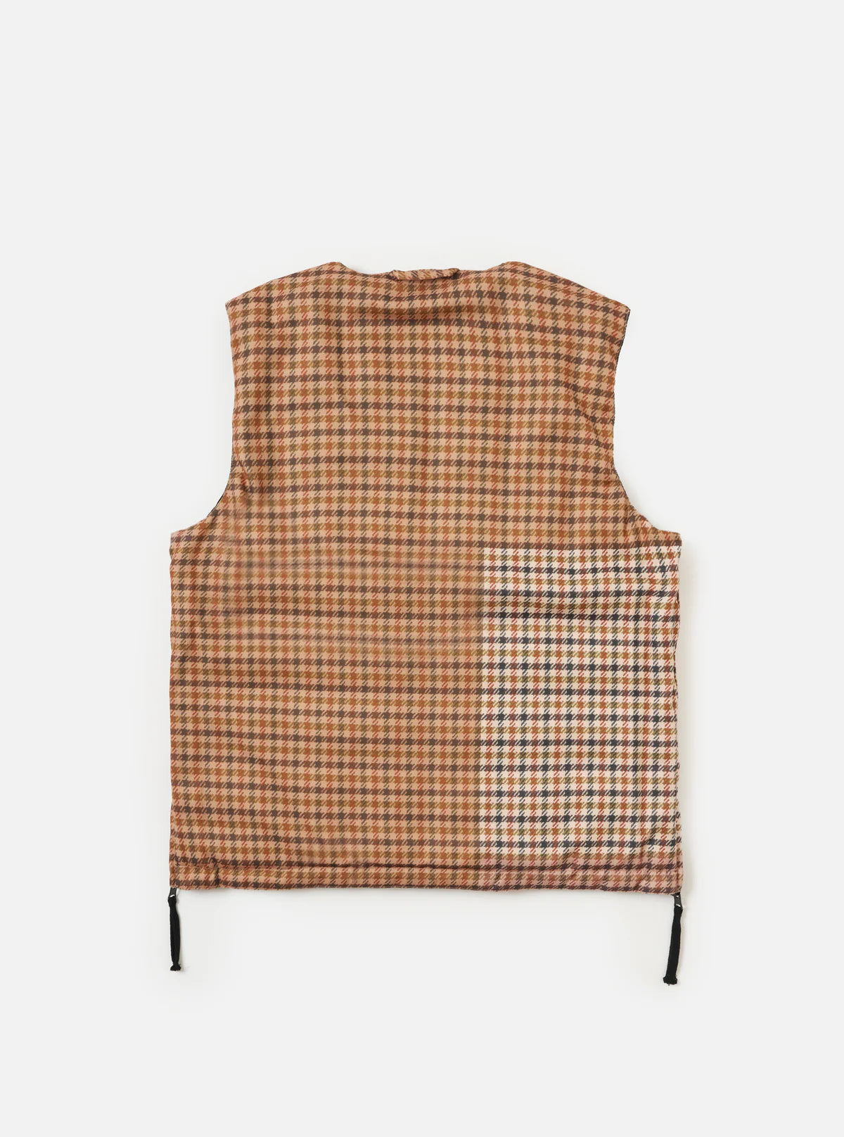 Plaid patterned vest on a white background