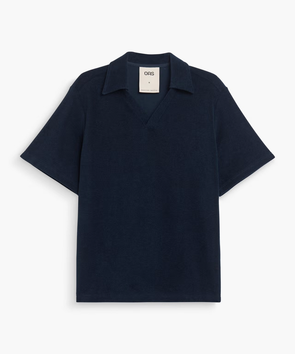 OAS Serif Terry Polo Shirt in Navy