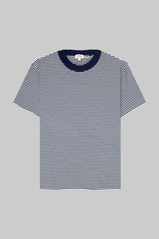 Armor Lux Heritage Striped T-Shirt in Navy & Milk