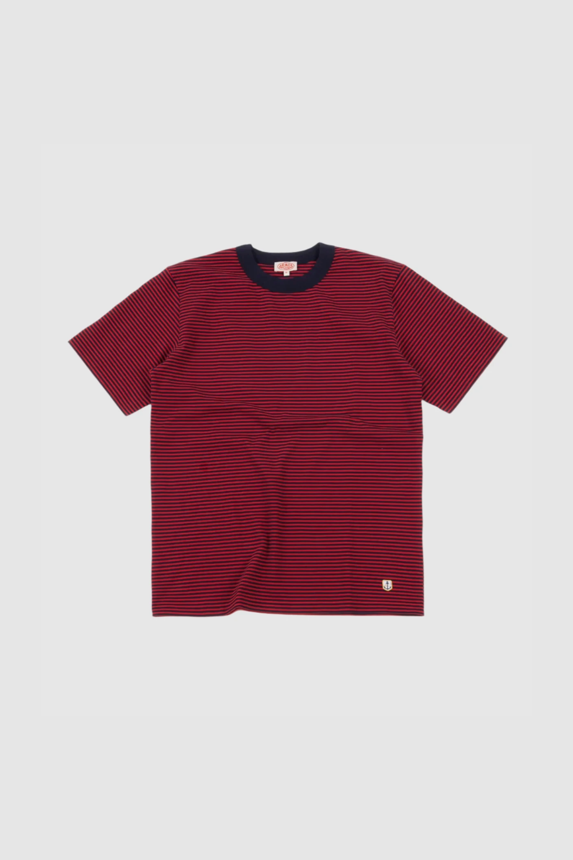 Armor Lux Heritage Striped T-Shirt in Navy & Cardinal
