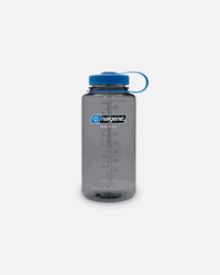 Nalgene 1L Grey Sustain wide mouth bottle made from 50% recycled plastic, BPA-free, durable and eco-friendly