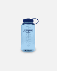 Nalgene 1L Baby Blue Sustain Wide Mouth Bottle made from 50% recycled plastic, BPA-free and durable