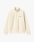 Carhartt WIP Half Zip American Script Sweat in Natural