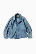 Nautica Japan Crushed Denim Blouson in Washed Navy
