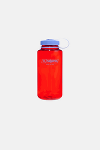 Nalgene 1L Sustain wide mouth bottle made from 50% recycled plastic with leak-proof lid and measurement markings