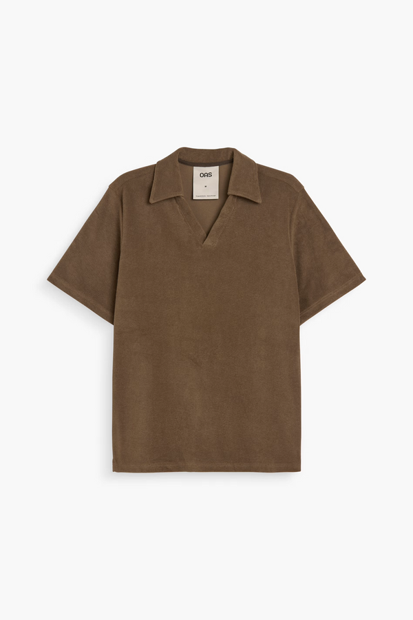 OAS Serif Terry Polo Shirt in Brown