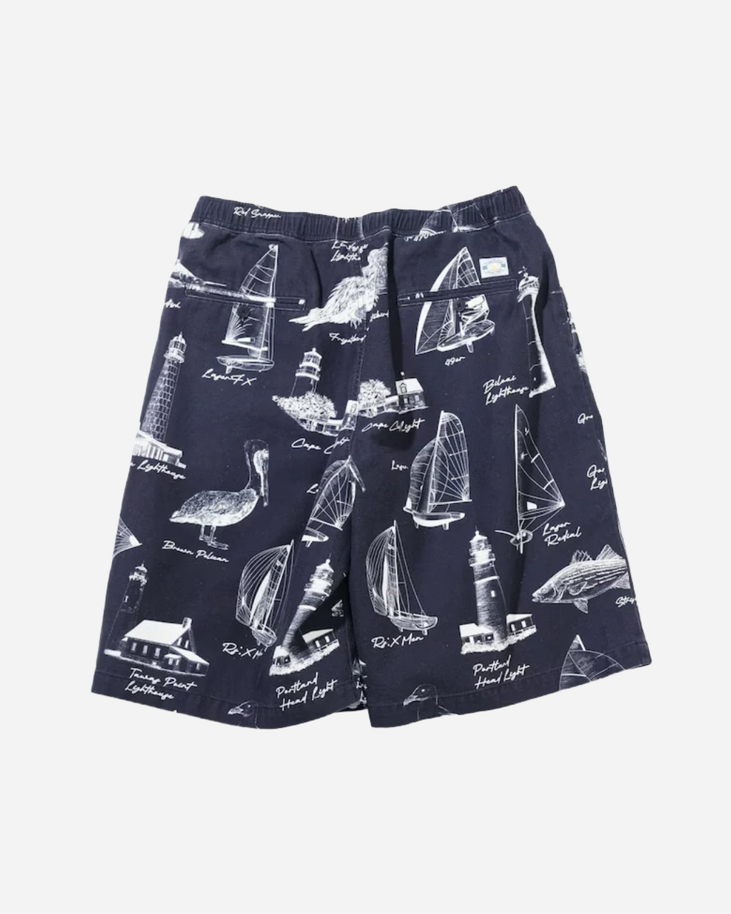 Nautica Japan All-Over Ocean Print Shorts in Navy