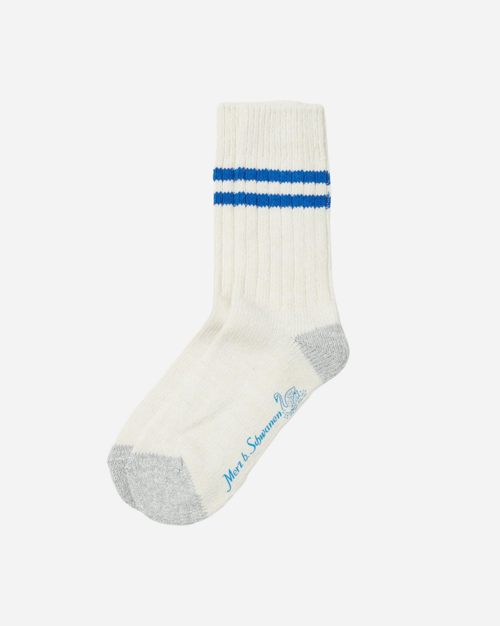 Merz B. Schwanen GS05 Recycled Cotton Socks in Nature/Swan Blue
