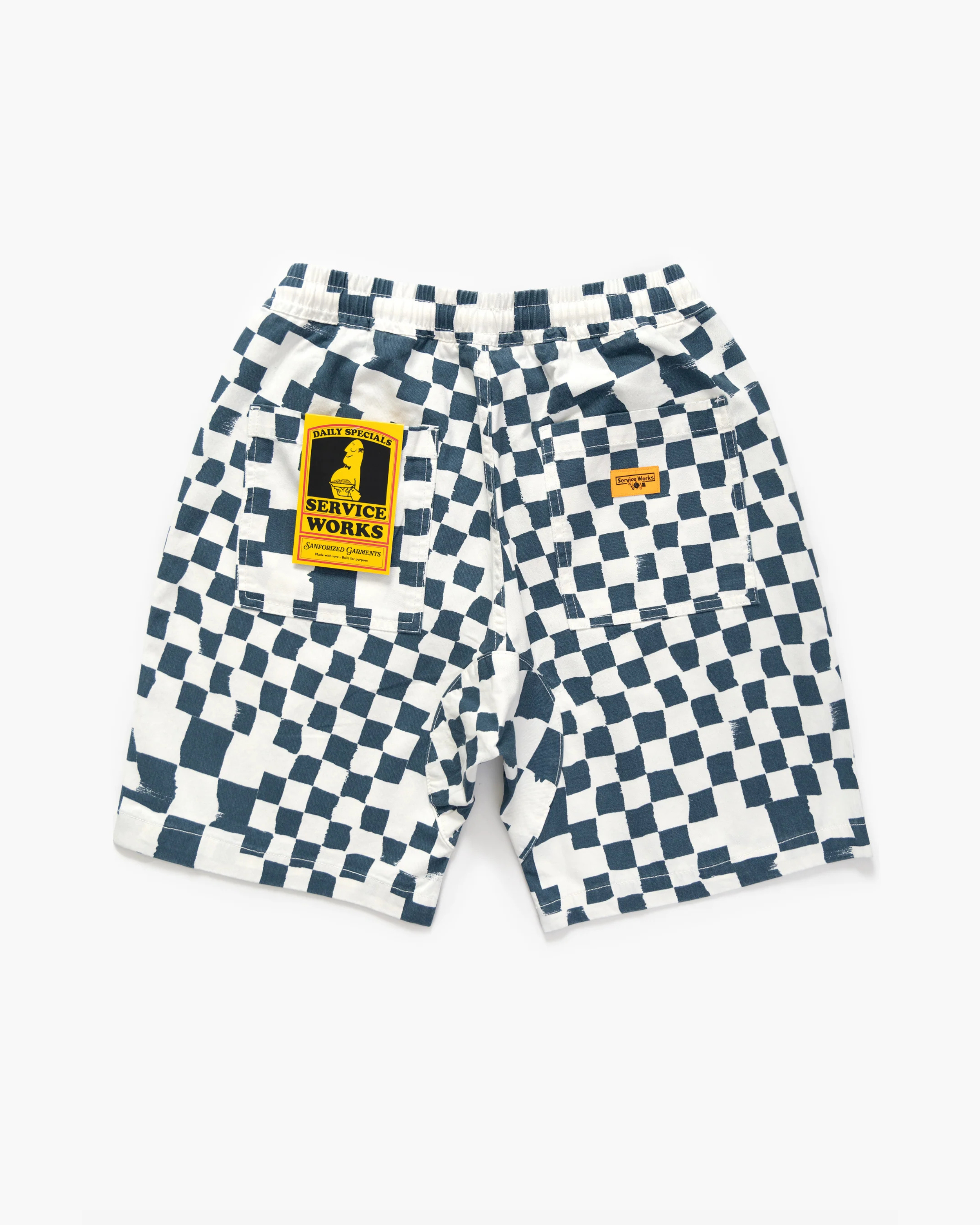 Service Works Printed Chef Short Teal Checker