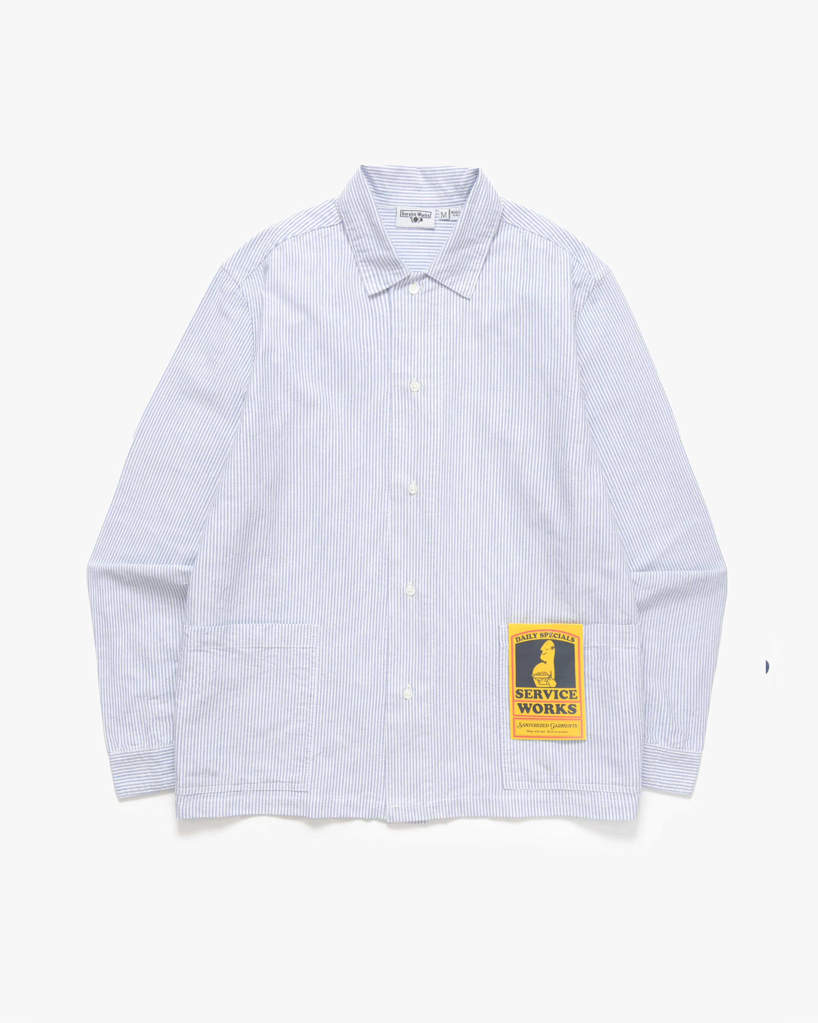 Service Works Waiter Shirt in Oxford Blue Stripe