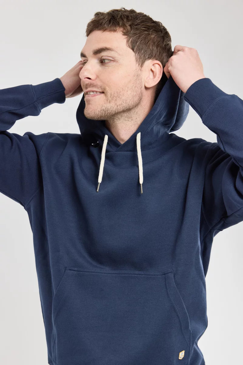 Armor Lux Cotton Hoodie in Navy