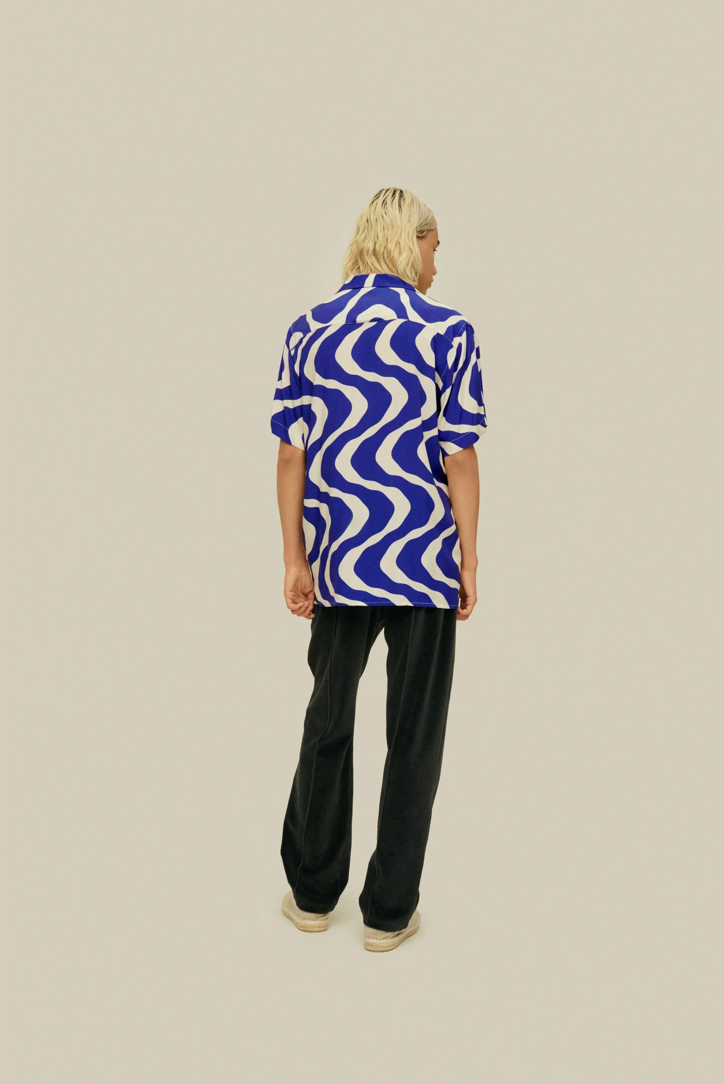 OAS Blue Rippling Viscose Shirt