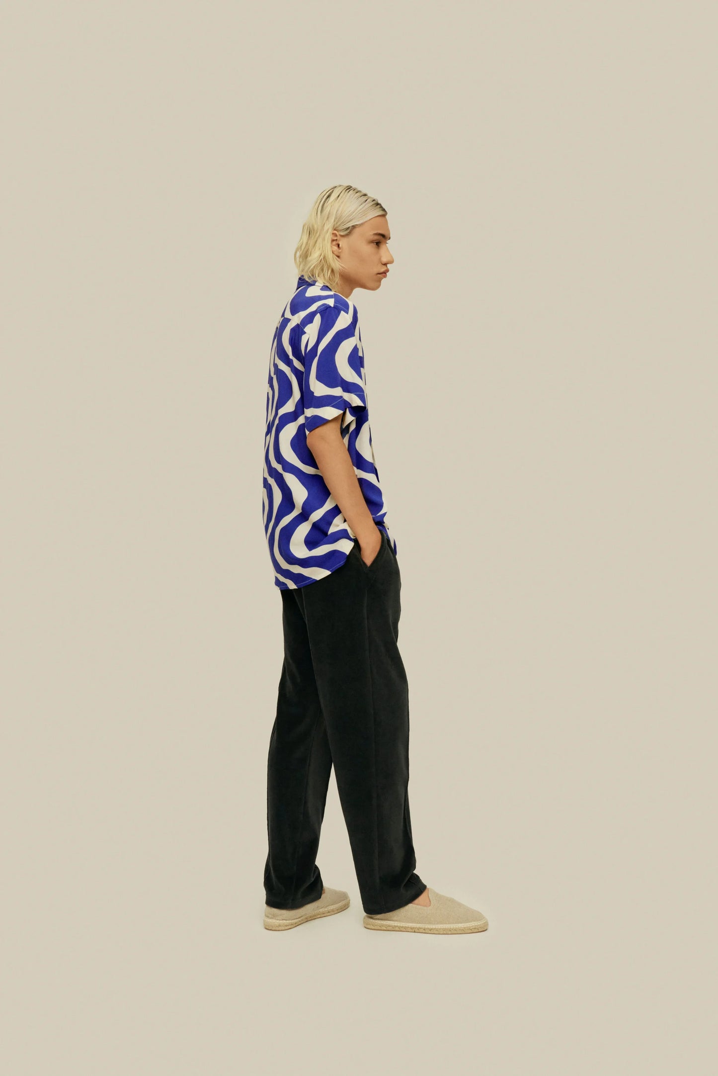 OAS Blue Rippling Viscose Shirt