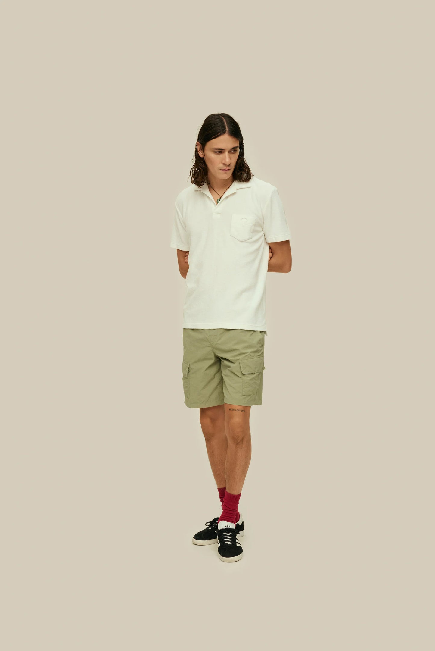 OAS Terry Polo Shirt in White