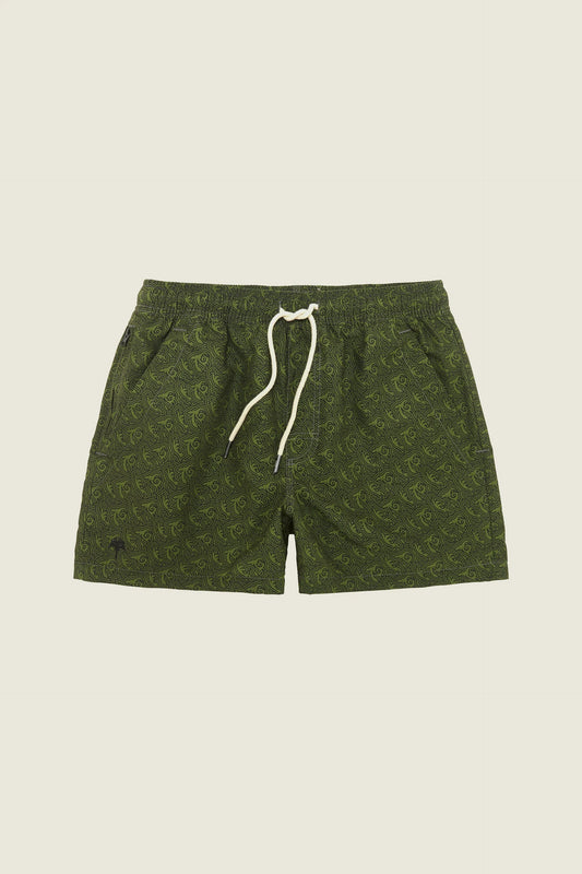 OAS Green Squiggle Swim Shorts